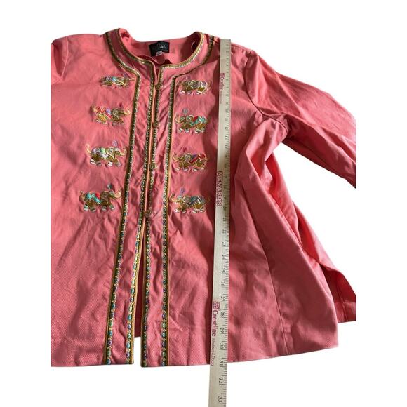 Bob Mackie 3X FLAW Wearable Art Kimono Jacket Woman Embroidery Elephant READ - Picture 6 of 14